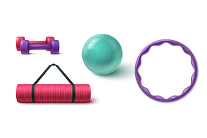 Colorful 3d gym equipment collection, a Sport Illustration by art PVP - market