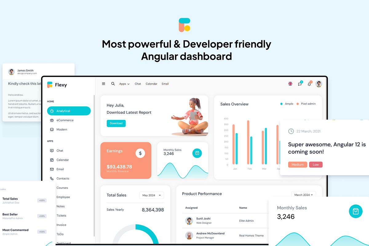 Flexy Angular Admin Dashboard Theme preview 2