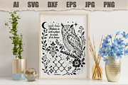 Stencil Owl Nature Botanical, an Object Graphic by MARYCRAFTIRIA (Thumbnail 3 of 3)