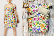 Colorful Watercolor Floral Seamless, a Pattern Graphic by Gullenda (Thumbnail 4 of 6)