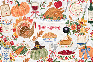 Turkey Dinner Pumpkin Clipart