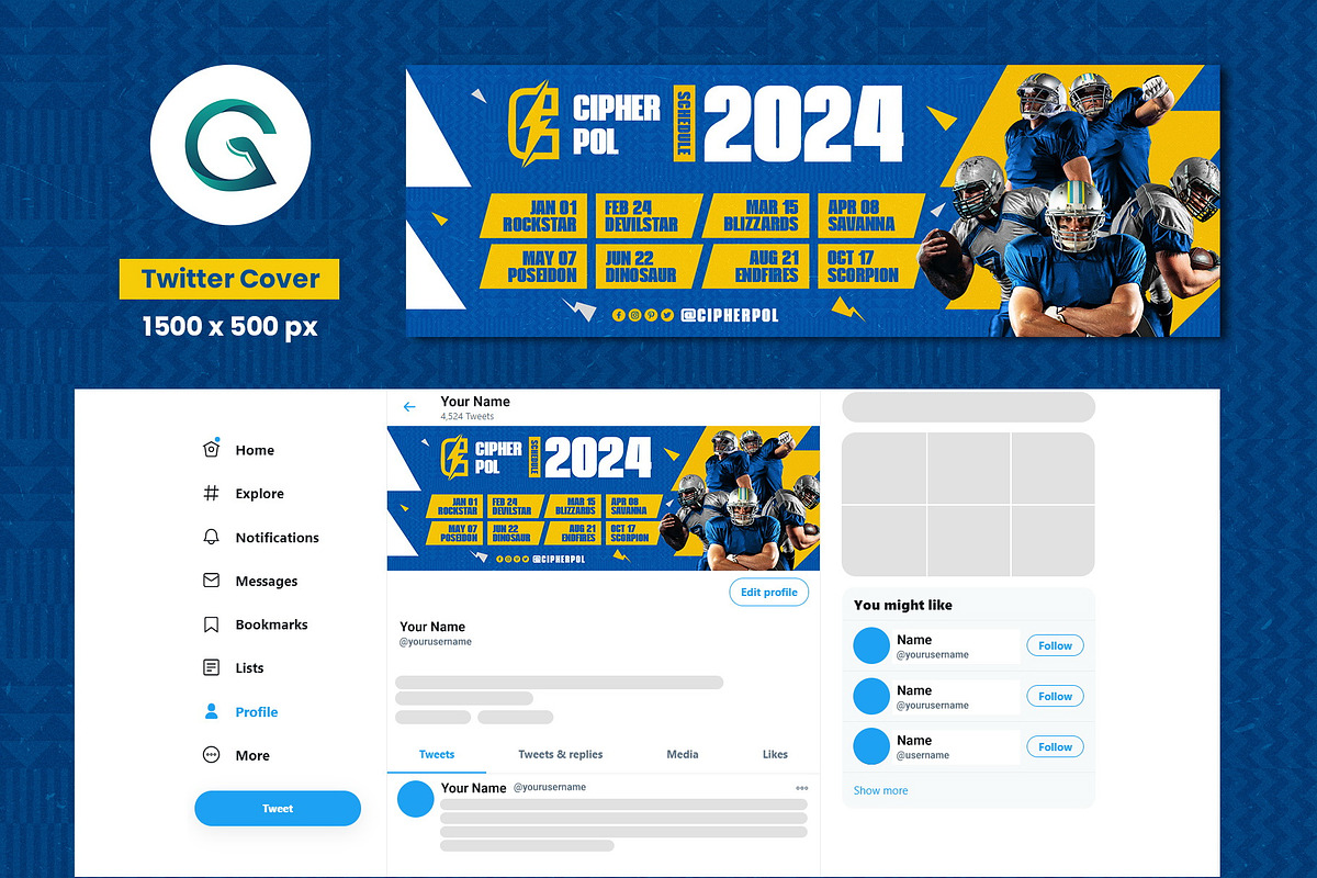 American Football Social Media Pack, a Social Media Template by Geelator Studio (Photo 5 of 5)