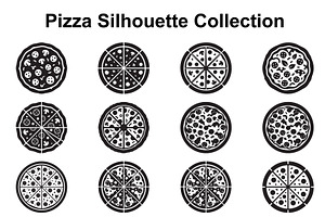 Pizza Slice Silhouette Shapes
