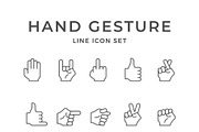 Set line icons of hand gesture, an Outline Icon by motorama (Thumbnail 1 of 2)
