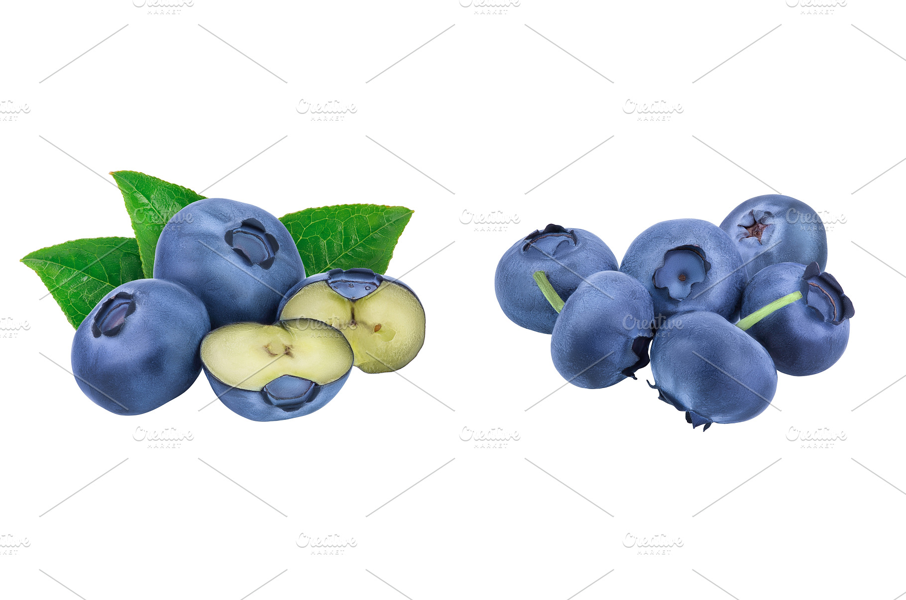 fresh blueberry and half isolated on, a Food & Drink Photo by NataPhoto