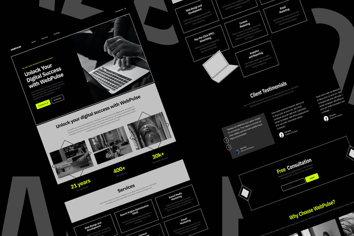 WebPulse // Web Agency Website, a Landing Page Template by EGO Creative Innovations (Photo 2 of 6)
