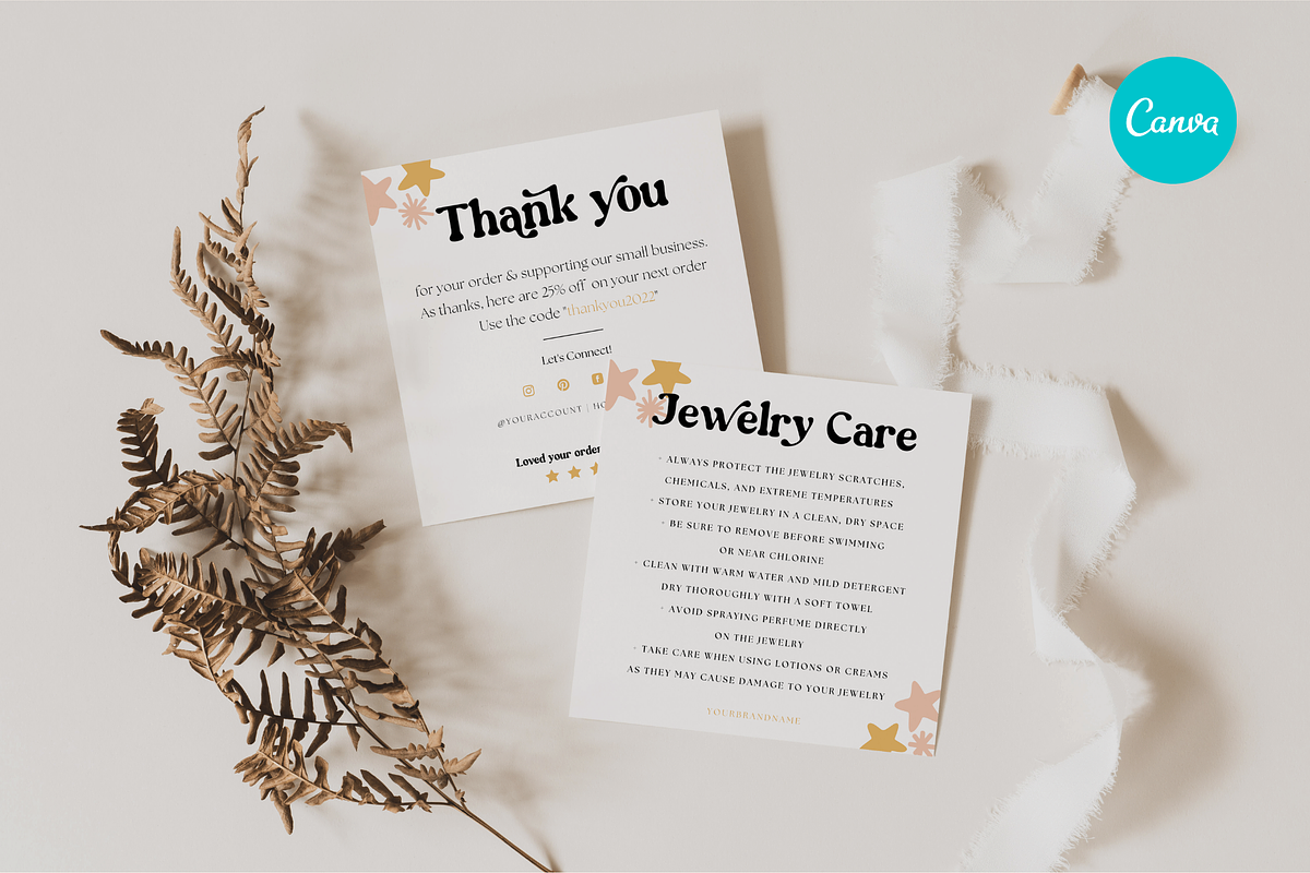 Retro Jewelry Care Card Template, a Flyer Template by Hellohastore (Photo 1 of 10)