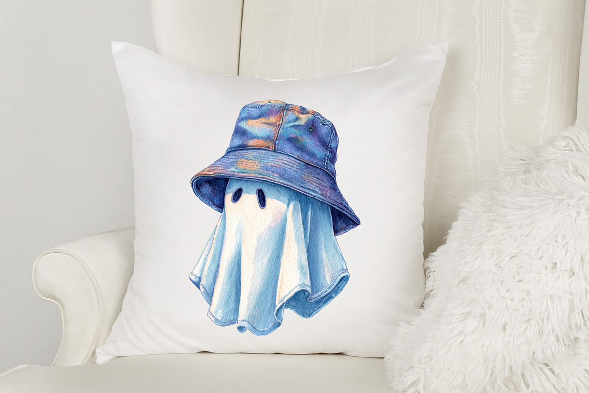 Retro Halloween Blue Denim Ghost, a Graphic by designcity5 (Photo 5 of 5)