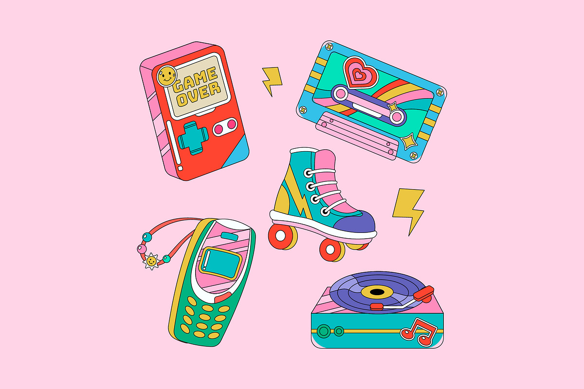 Nostalgic 90s Asset Illustration, an Object Illustration by graphicook