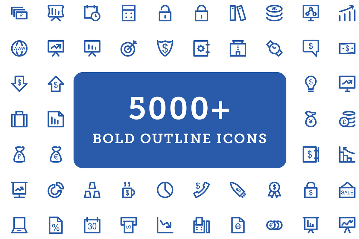 5000+ Bold Outline Icons Bundle, an Outline Icon by Vectors Market (Photo 1 of 11)