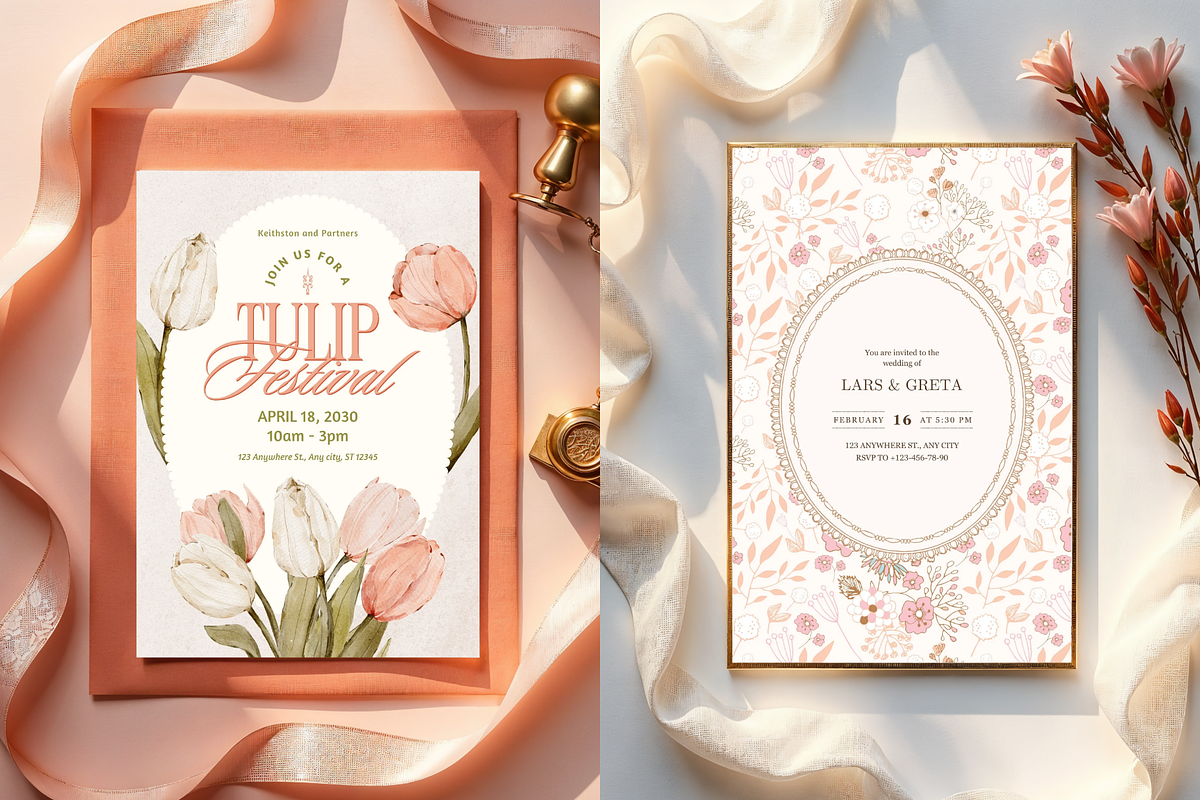 45 Invitation Card Mockups for Canva, a Product Mockup by Matisse Studio (Photo 5 of 10)