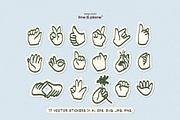 Hands - Vector Illustrations, an Emoji Icon by line & plane (Thumbnail 2 of 7)