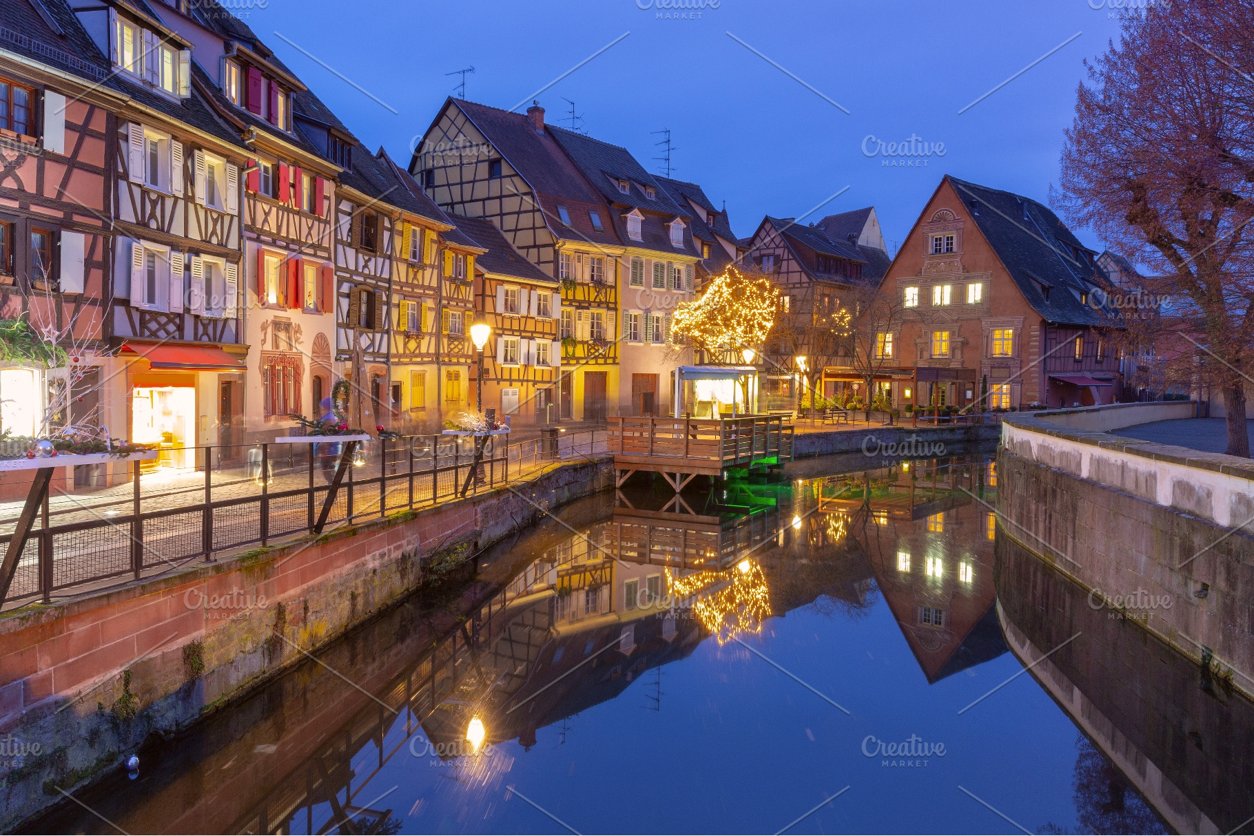 Christmas Illuminations at Sunset in, an Architecture Photo by kavalenkava