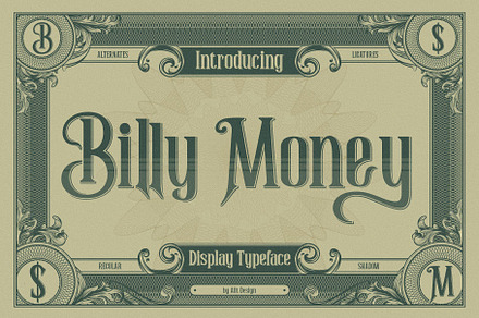 Billy Money, a Blackletter Font by alit design
