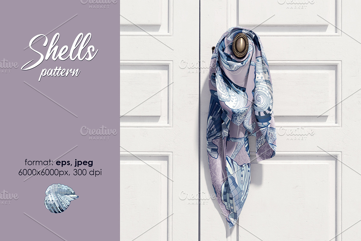 Seashells patterns collection, a Pattern Graphic by Sam2211 (Photo 3 of 13)