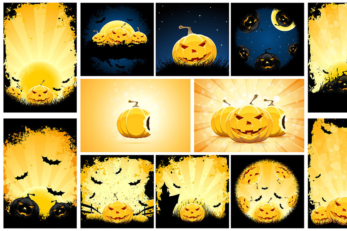 Halloween Backgrounds Set, a Seasonal Illustration by PictureInStock (Photo 2 of 3)