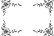 Flower Silhouette Frame Bundle, an Illustration by Creativeshirt (Thumbnail 4 of 9)