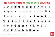 200 Happy Holiday Procreate Brushes, a Brush Add-On by CC CREATIVE CO (Thumbnail 9 of 16)