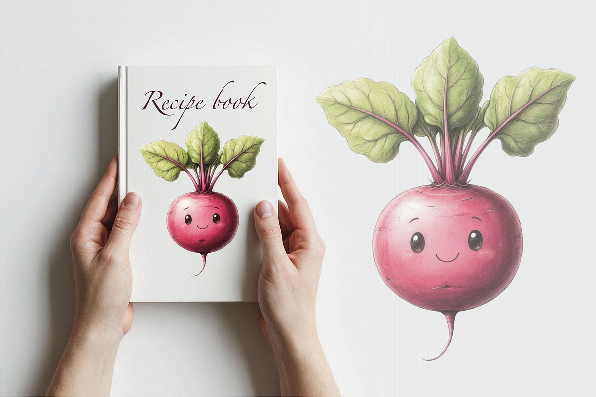 Kawaii watercolor vegetable clipart, a Food Illustration by Volha (Photo 8 of 8)