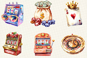 Casino Watercolor Cliparts, an Illustration by OK Design (Thumbnail 5 of 5)