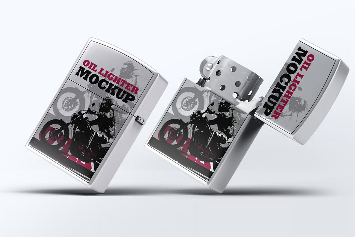 Steel Oil Lighter Mock-Up, a Product Mockup by DesignRushMarket (Photo 5 of 8)