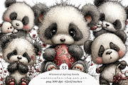 Watercolor spring panda clipart, an Illustration by SinaCreation (Thumbnail 1 of 11)
