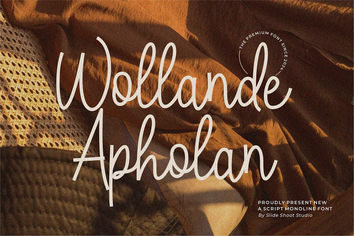 Wollande Apholan || Script Font, a Script Font by Idea Studio (Photo 1 of 5)