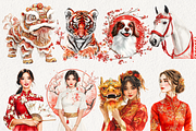 Chinese New Year Clipart, an Illustration by NadiaTheronArt (Thumbnail 3 of 4)