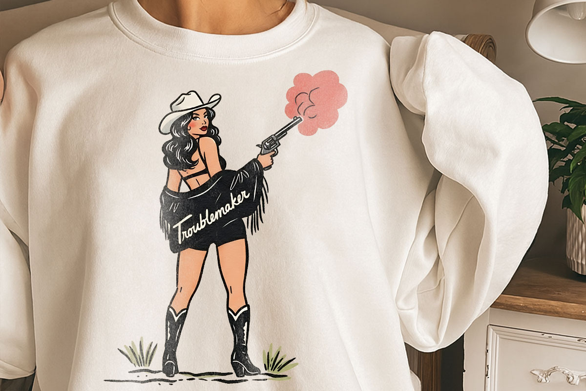 Retro Pin-Up Cowgirl Clipart Bundle, a Graphic by GlitterCraft (Photo 47 of 61)