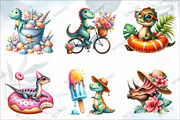 Summer Dinosaur Watercolor Clipart, a Graphic by designcity5 (Thumbnail 3 of 5)