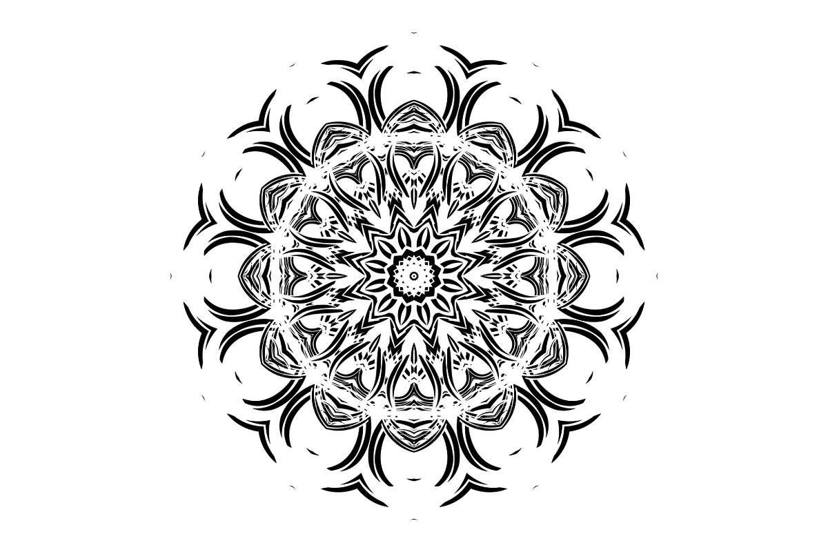 Ornamental Black White Mandala Pack, a Decorative Illustration by NJ Himel (Photo 21 of 103)