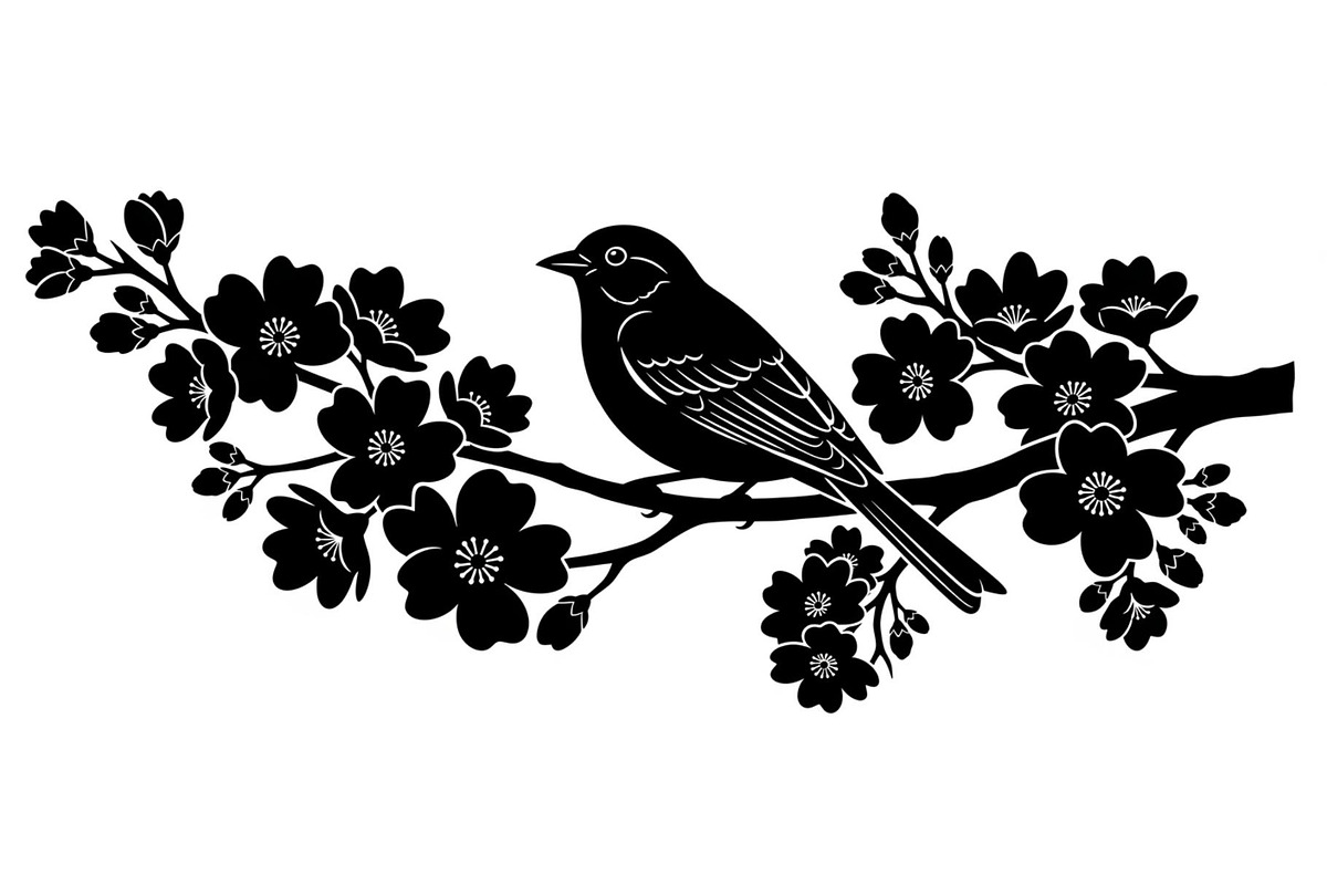 Bird Branch Silhouette Bundle, an Illustration by yasushie (Photo 17 of 31)