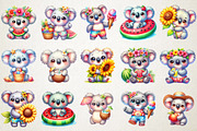Cute Summer Koala PNG Clipart, a Seasonal Illustration by RobertsArt (Thumbnail 4 of 5)