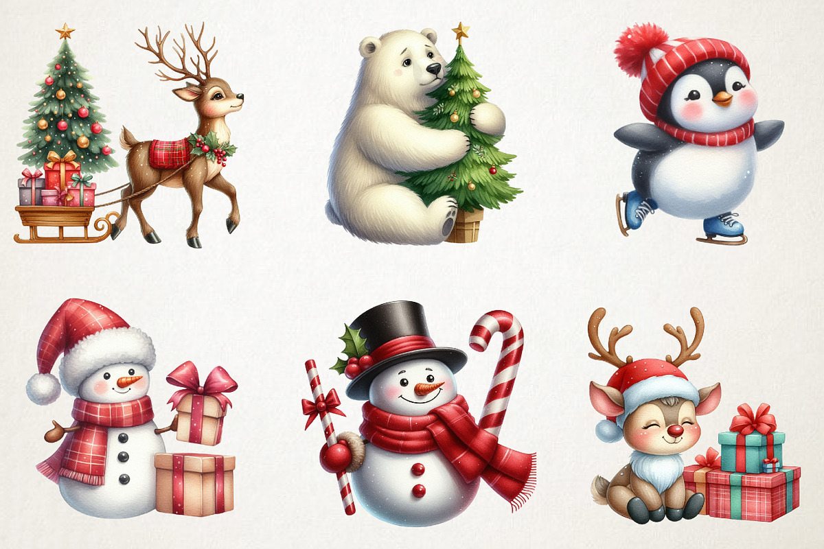 Frosty Friends & Festive Fun Clipart, an Illustration by RobertsArt (Photo 7 of 7)