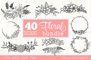 Floral Frames SVG Bundle 40 Designs