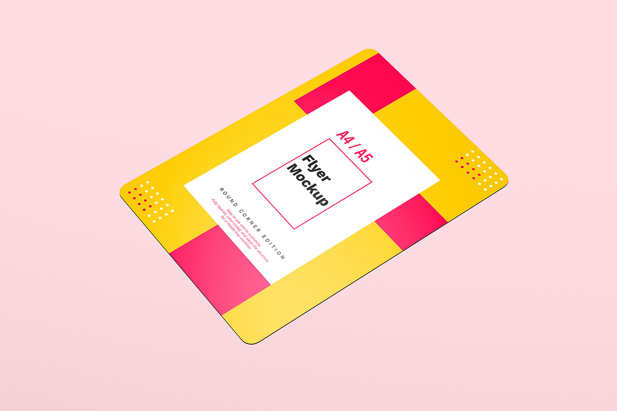 A4 / A5 Round Corner Flyer Mockup, an Advertising Mockup by Illusiongraphic (Photo 3 of 19)