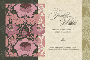 Garden Within: Vintage Floral Papers, a Texture Graphic by alonahaidash