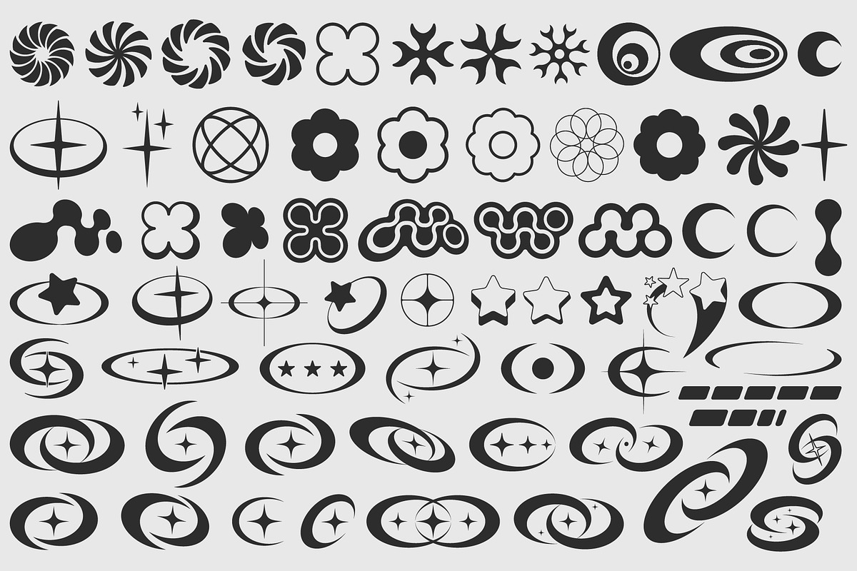 Y2K VECTOR SHAPES COLLECTION, a Pattern Graphic by craftlove (Photo 7 of 14)