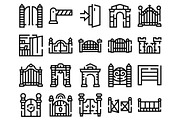 Gate and entrance line icons, an Object Graphic by pikepicture (Thumbnail 2 of 3)