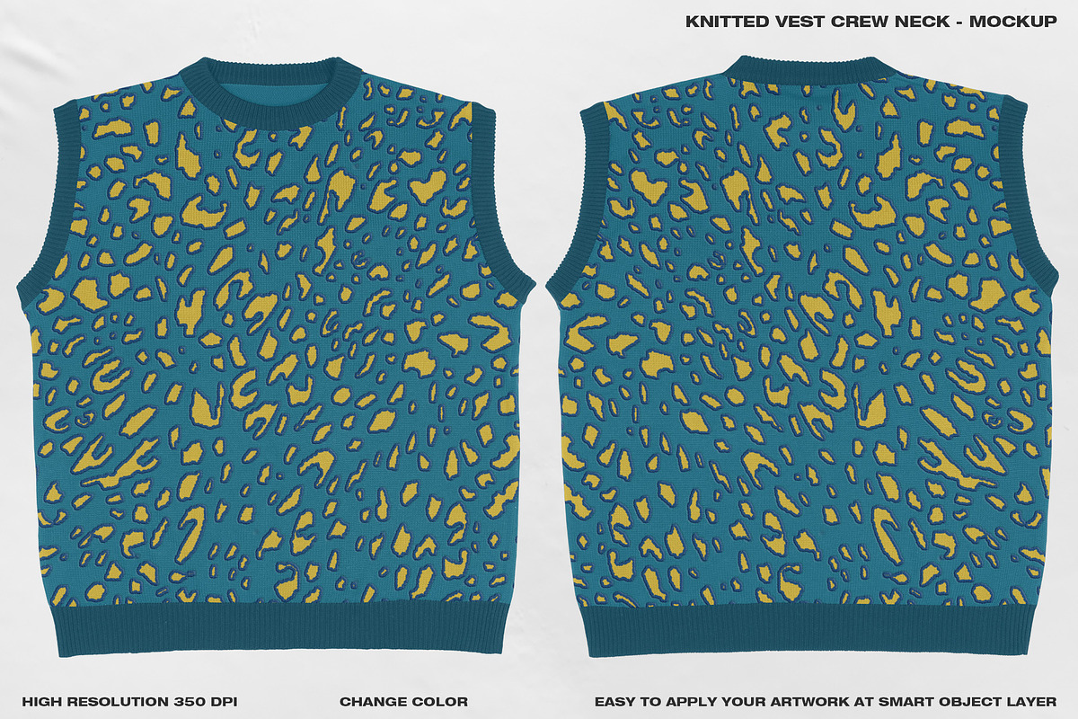 Knitted Vest Crew Neck - Mockup, a Hoody Mockup by DaldSgh (Photo 3 of 11)
