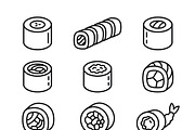 390 Sushi Restaurant Icons, an Outline Icon by adenpinkstore (Thumbnail 1 of 13)