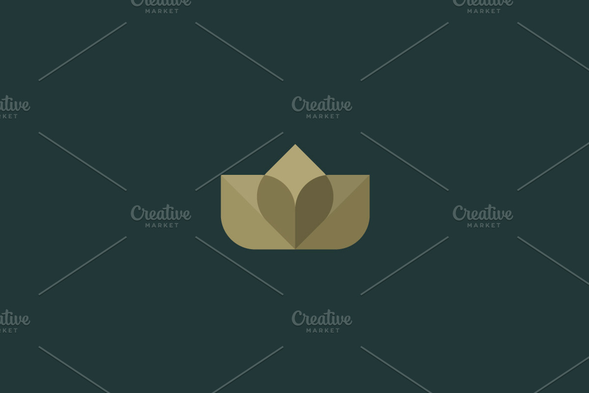 Abstract flower logo icon design. Elegant crown lotus symbol. Color ...