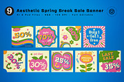 Aesthetic Spring Break Sale Banner, an UI Kit Template by graphicook (Thumbnail 1 of 6)