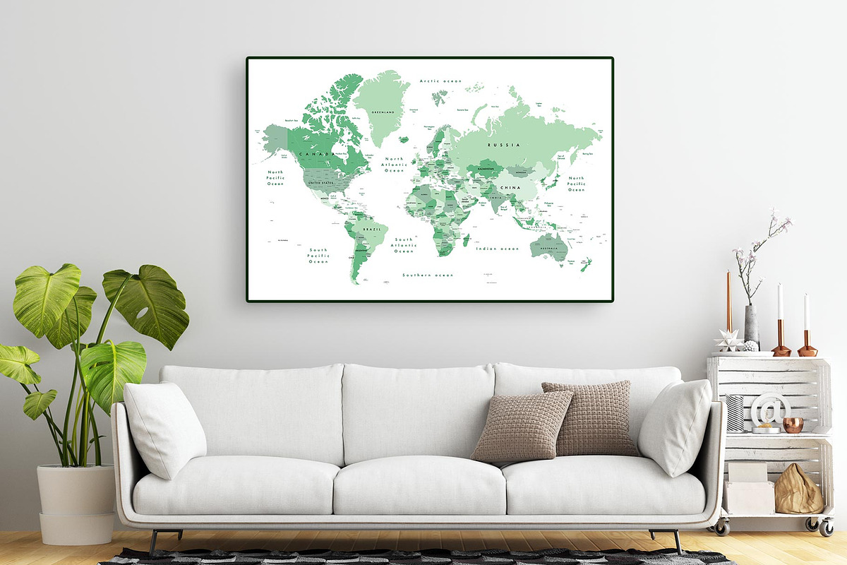 Detailed World Map 60x40 max - jpeg, an Illustration by Plums Pixel Love (Photo 2 of 12)