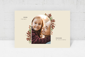 Beige Autumn Photo Card Template