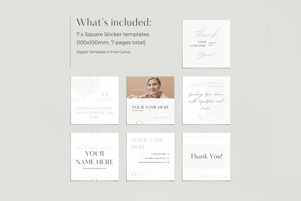 BUNDLE: Real Estate Square Stickers, a Branding & Logo Template by EstateElements (Photo 2 of 8)