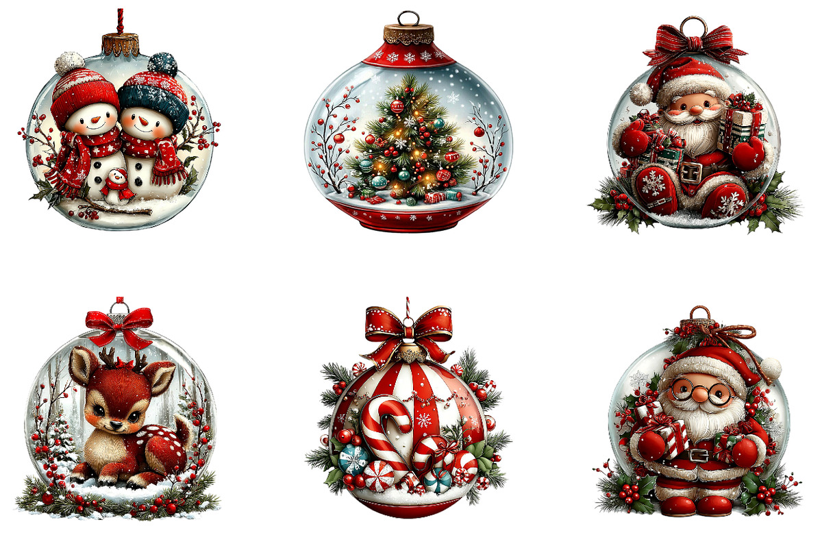 Christmas Ornament Clipart, a Seasonal Illustration by CreationArt (Photo 2 of 7)