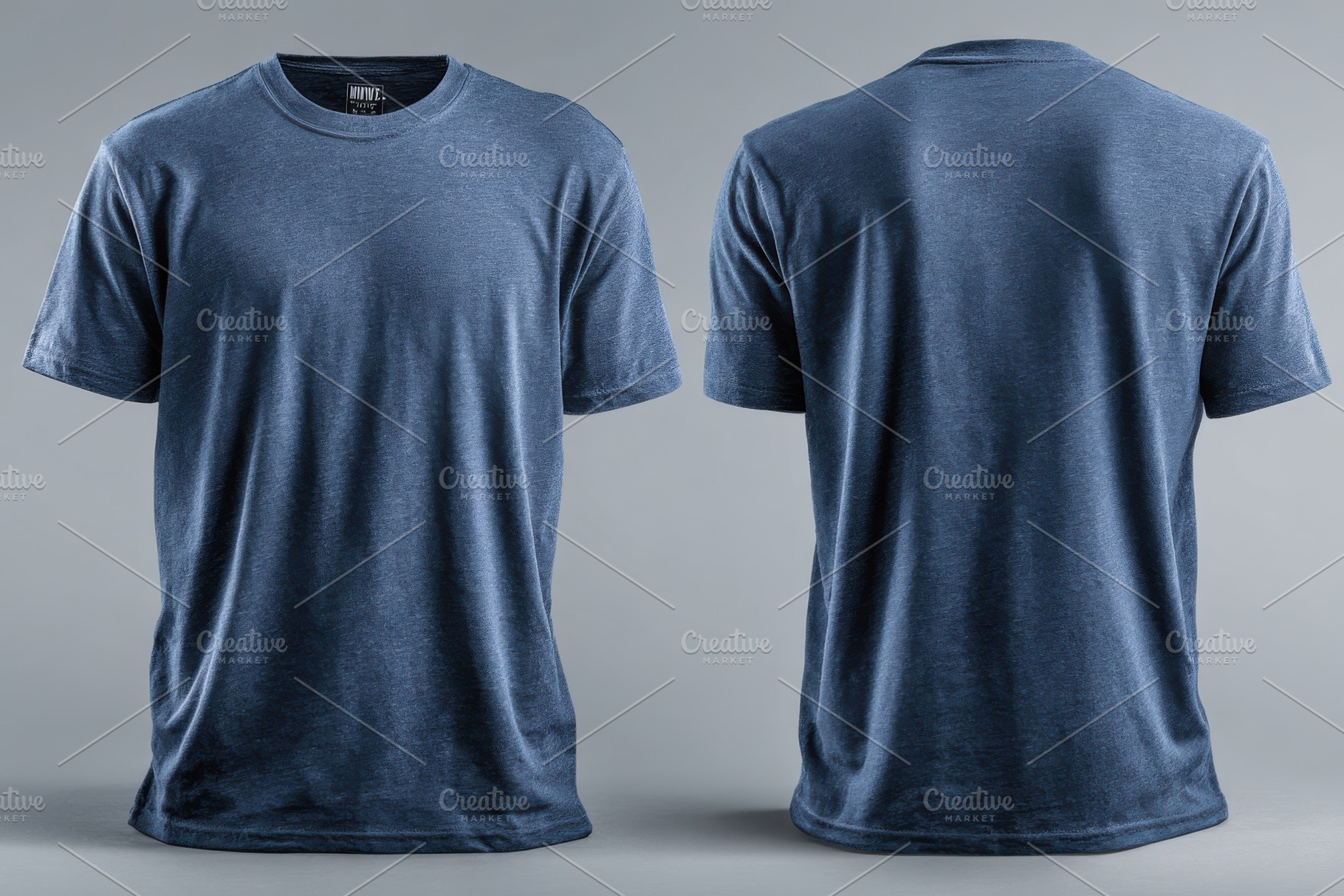 Blue T-shirt front and back view moc, a Photo by Pixeness Studio