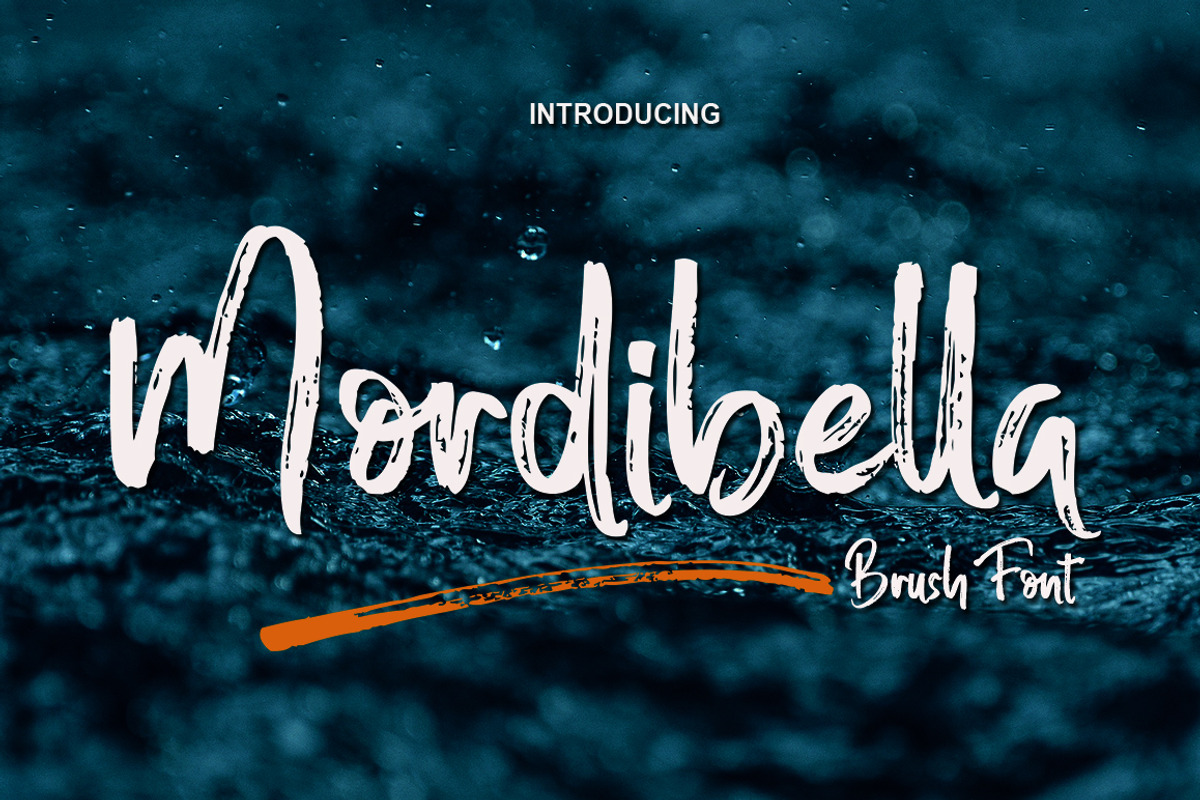 Mordibella - Brush Font, a Script Font by Akifatype. (Photo 1 of 8)