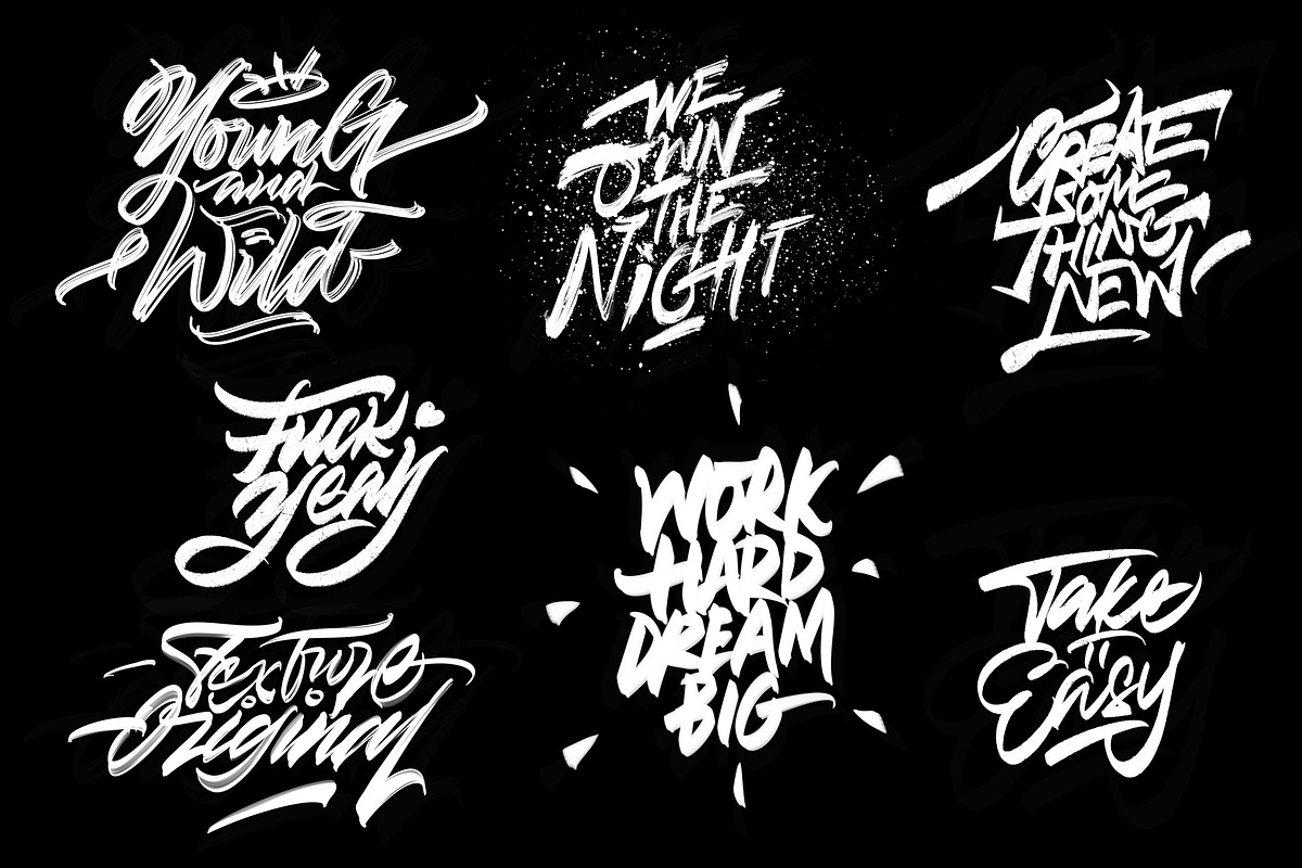 Lettering Brushes Procreate, a Brush Add-On by n.A Studio (Photo 2 of 9)